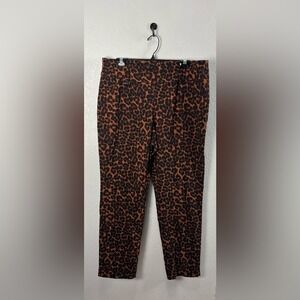 Peck & Peck Women's Leopard Print Capri Pants Sz 16 Mob Wife Animal Print Chic
